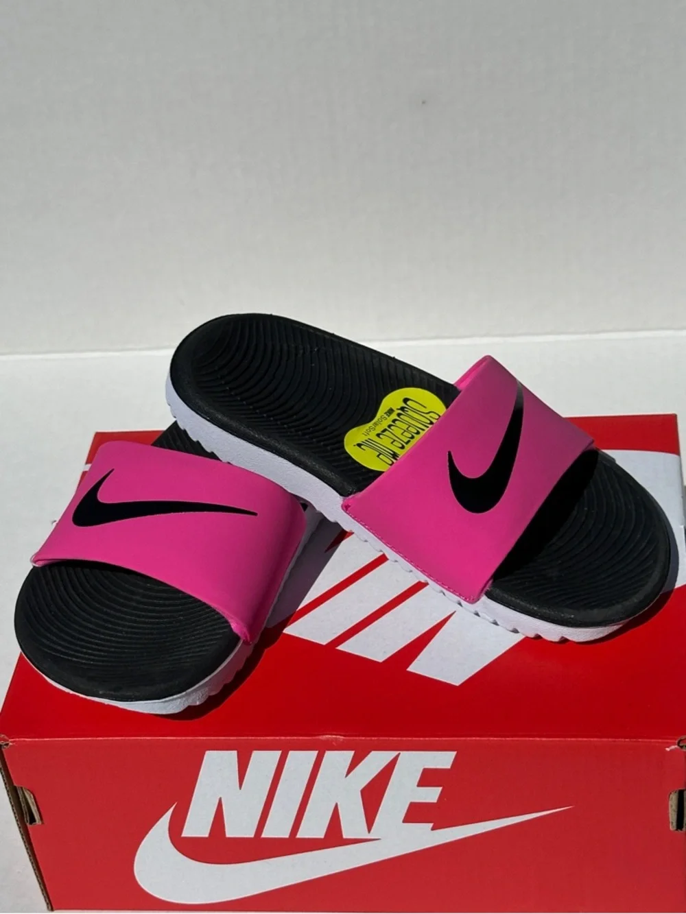 Nike Pink Fuschsia Girls Kawa Slide Sandal Flip Flop - Youth Kids 11C and 1Y